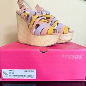 Shoe Dazzle Pastel Wedge Sandals